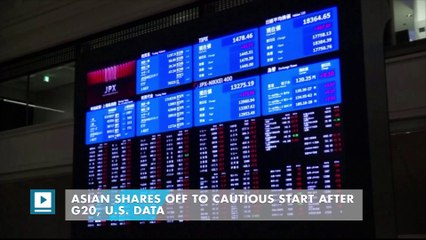 Asian shares off to cautious start after G20, U.S. data