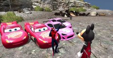 Spiderman & Mickey Mouse with Lightning McQueen CARS & Blue Hello Kitty   Nursery Rhymes