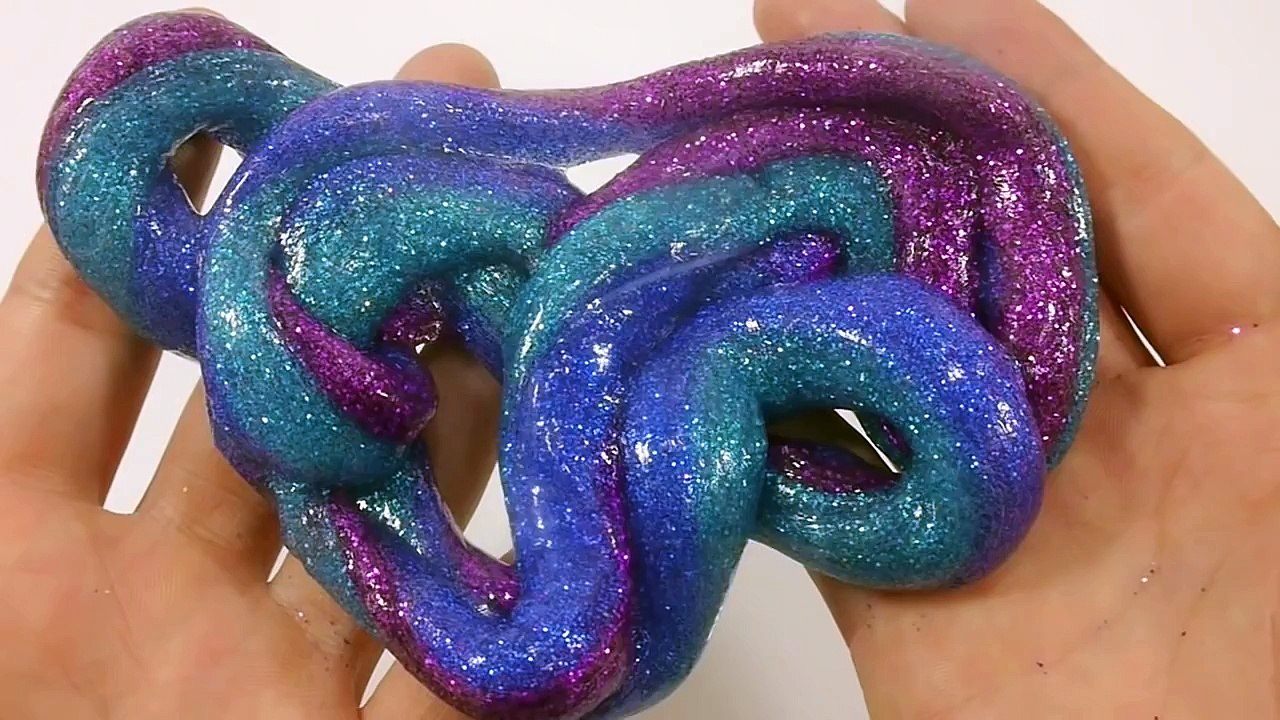 How To Make Glitter Galaxy Colours Mix Slime Learn the Recipe DIY PomPom 반짝이 갤럭�