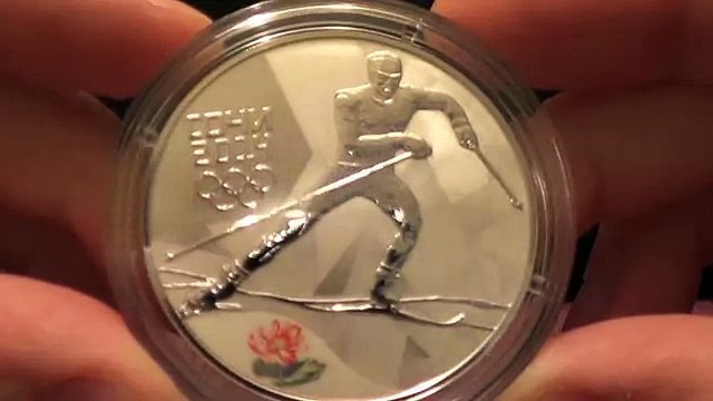 Нумизматика - Россия 3 рубля, 2014 год. Олимпийские игры в Сочи 2014. Лыжные гонки