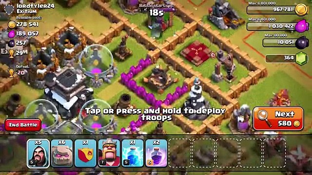 Clash Of Clans - 6 GOLEM GOWIPE TOWN HALL 8 ATTACK STRATEGY - TH