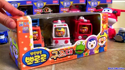 Pororo the Little Penguin 뽀롱뽀롱 뽀로로 Rescue Team Cars Trucks Ambulance & Fire Truck