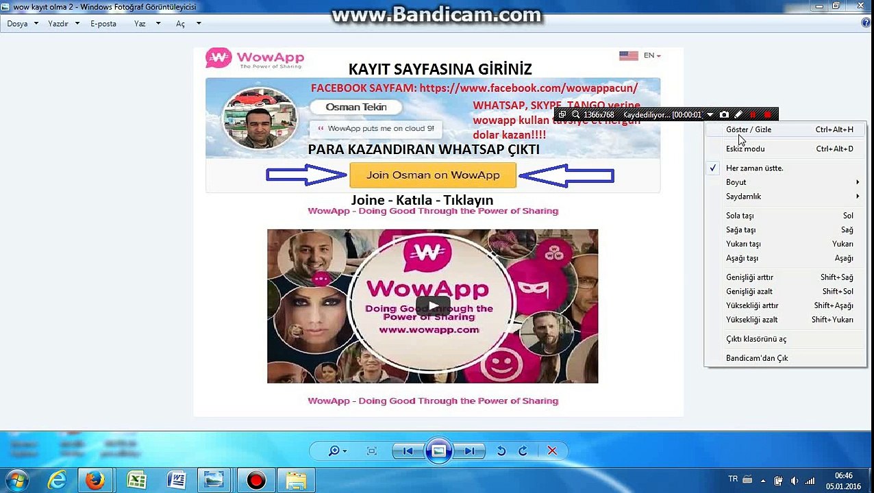 WOWAPP'YE NASIL KAYIT OLUNUR!!!!