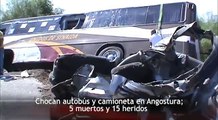 5 muertos y 23 heridos tras choque entre autobús y camioneta en Angostura, Sinaloa