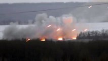 Донецк работают ГРАДы ДНР / Donetsk firing pro-Russians rebels Grad