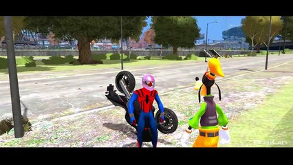 Nursery Rhymes Wheels On The Bus Song Spiderman & Mickey Mouse and Goofy Lightning McQueen!