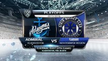 Admiral 2 Sibir 0 (Series 1-3). Gagarin Cup 2016, EC Round 1