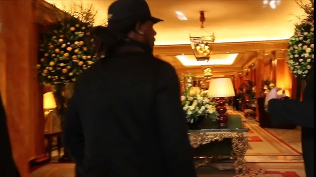IBF HEAVYWEIGHT CHAMPION CHARLES MARTIN & TEAM MARTIN ARRIVE FOR ANTHONY JOSHUA PRESS CONFERENCE
