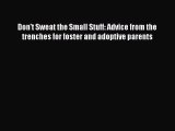 Read Don't Sweat the Small Stuff: Advice from the trenches for foster and adoptive parents