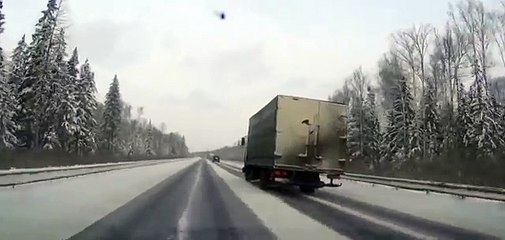 Car skidded on a slippery road