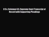 Read U S v. Coleman U.S. Supreme Court Transcript of Record with Supporting Pleadings Ebook