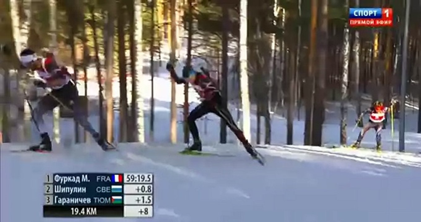 Финиш мужского мега масс-старта. Антон Шипулин vs Мартен Фуркад на кубке России в Тюмени