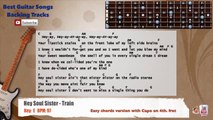 Hey Soul Sister - Train Guitar Backing Track with scale, chords and lyrics