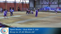 Tir progressif, premier tour, Club Elite Féminin, J10, Bourg-en-B. vs Béziers, Sport Boules, saison 2015-2016