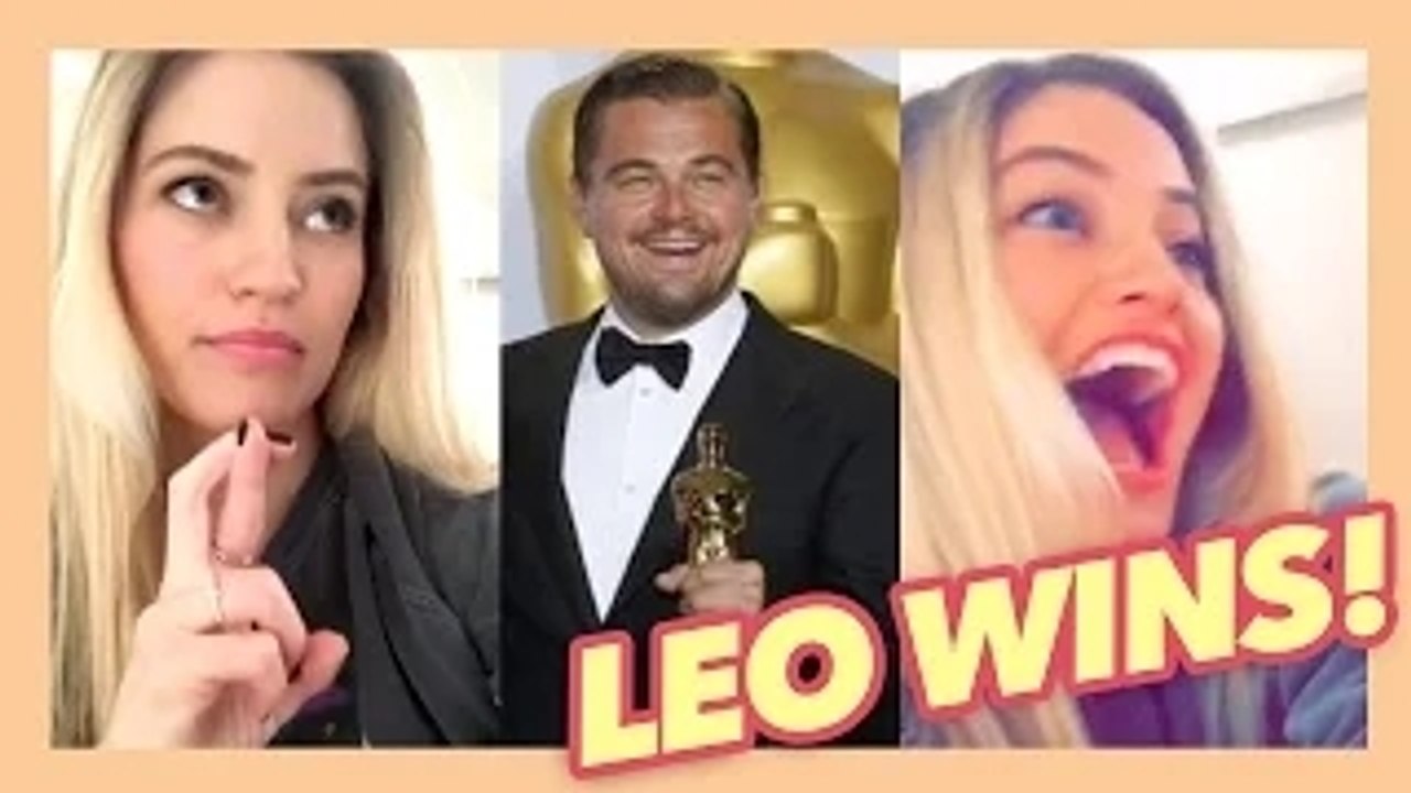 Best of Leonardo DiCaprio Oscar reaction! 2016