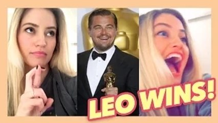 Best of Leonardo DiCaprio Oscar reaction! 2016