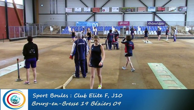 Tir rapide double, troisième tour, Club Elite Féminin, J10, Bourg-en-B. vs Béziers, Sport Boules, saison 2015-2016