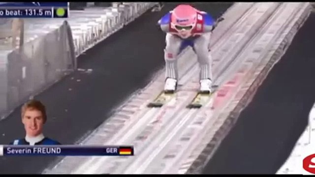 Экстремальное видео. Прыжки на лыжах с трамплина!