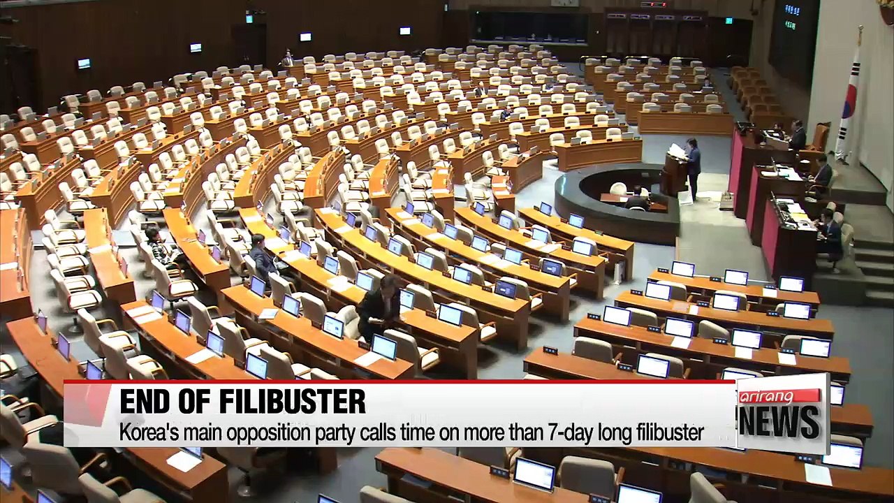 Korea's main opposition party calls time on marathon filibuster