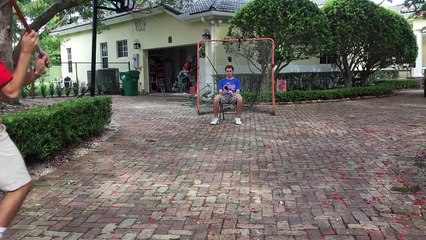 Guy Knocks Bottle off Friend's Head with Ball | Lacrosse