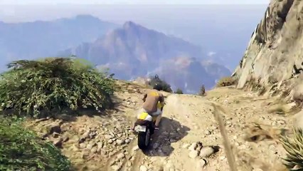 GTA 5 Flying motorBike Landing In A Plane