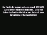 Read Die Eingliederungsvereinbarung nach § 15 SGB II (Europäische Hochschulschriften / European