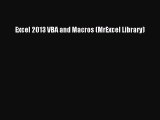 Download Excel 2013 VBA and Macros (MrExcel Library) Free Books