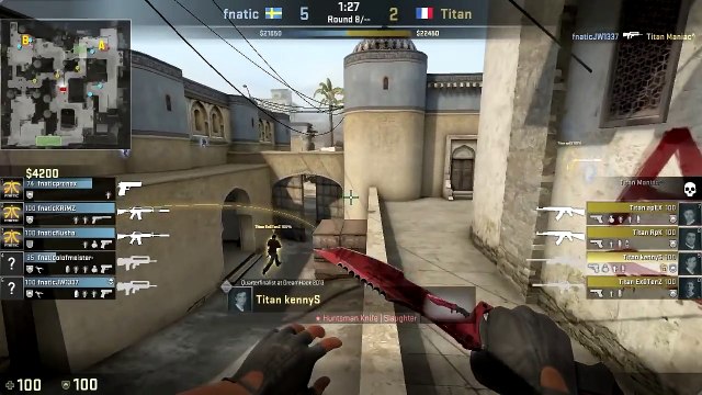 CS-GO de_dust2 POV kennyS (28_12) vs fnatic @ ESEA Match (1_21_15)