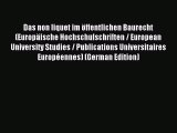 Read Das non liquet im öffentlichen Baurecht (Europäische Hochschulschriften / European University