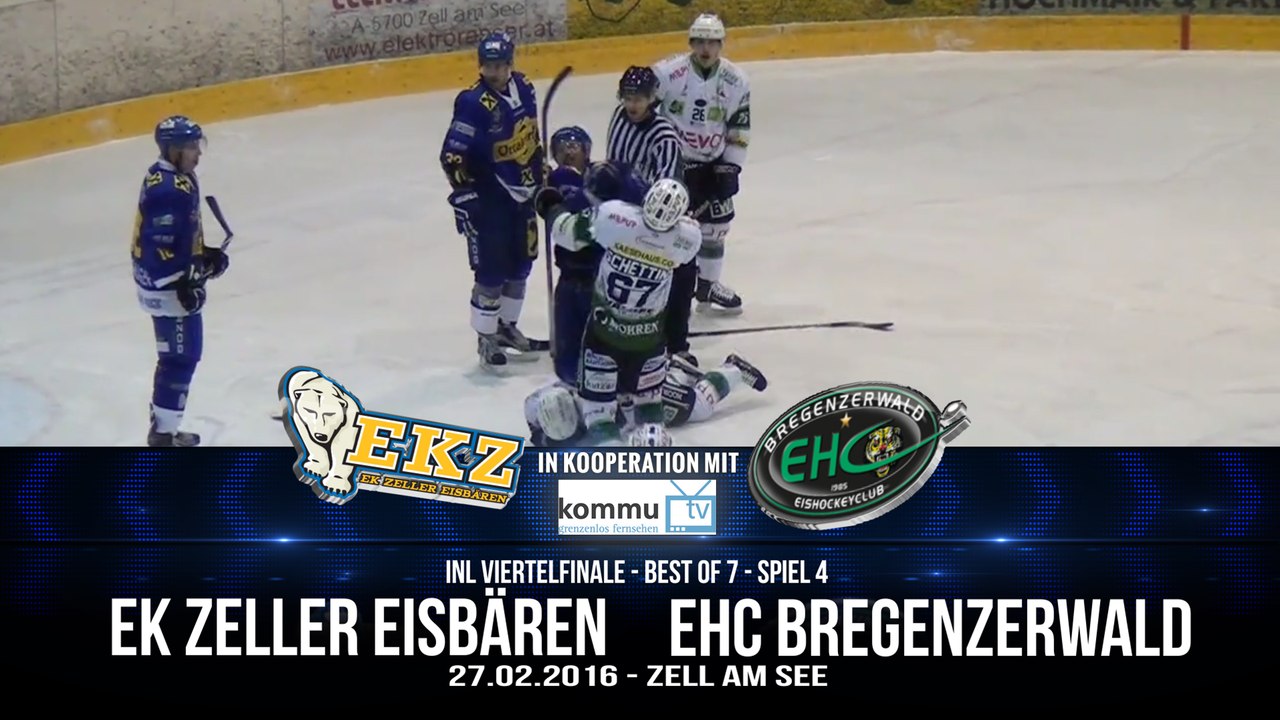 EK Zeller Eisbären gegen EHC Bregenzerwald - Highlightclips - INL Playoffs 2016 - Spiel 4 - 27.2.2016