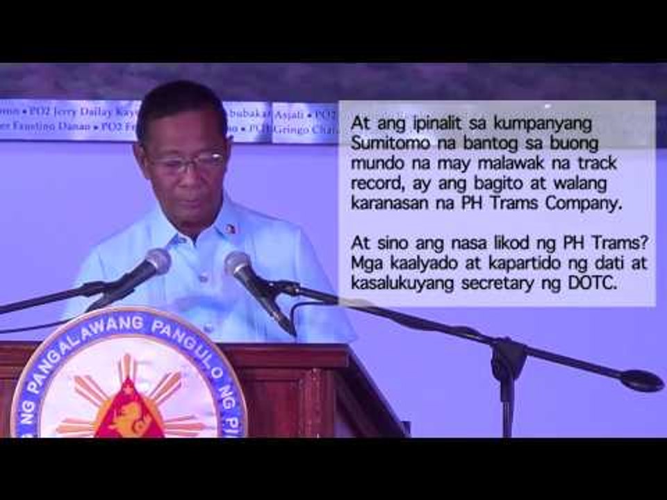 Binay hits MRT’s current mess and sorry state