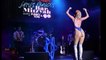 Miley Cyrus in very skimpy blue leotard and silver thigh highs as she performs at charity