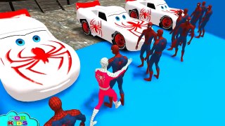 White Spiderman Disney Cars Lightning McQueen Custom Pixar Nursery Rhymes ( Songs for Chil