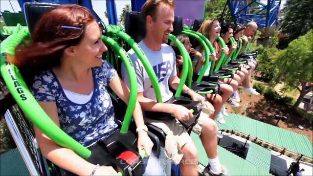 Lex Luthor: Drop of Doom on-ride & off-ride HD b-roll footage Six Flags Magic Mountain