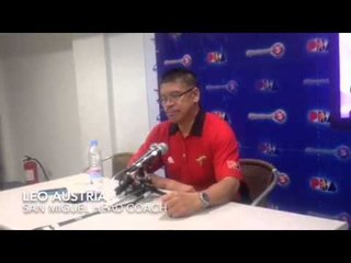 Post-game interview with coach Leo Austria after Beermen took 2-1 lead in PBA semis