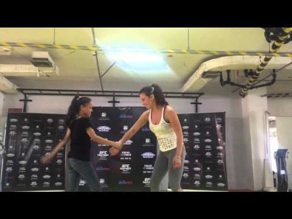 Miesha Tate teaches women self-defense techniques