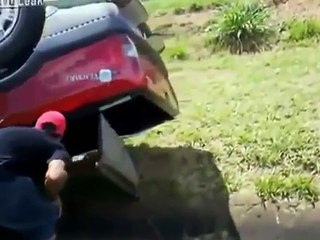 Truck and car crash on highway Crazy driving in Brazil