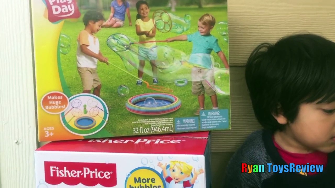Family Fun with Bubble Fun Pond Bubbles Lawn Mower and Gazillion Bubble Hurricane Machine Kids Video