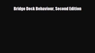 PDF Bridge Deck Behaviour Second Edition PDF Book Free
