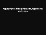 PDF Psychological Testing: Principles Applications and Issues Free Books