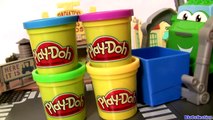 Play Doh Trash Tossin Rowdy the Garbage Truck Dumping Micro Drifters Lightning McQueen Disney Cars
