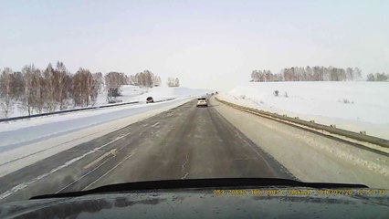 Wait For It! Car Crashes on Snowy Russian Road