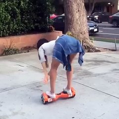 Girl Falls off Hovertrax onto Butt | Girl Fails