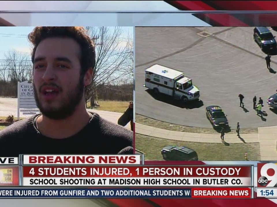 11th grader at Madison Jr/Sr high school explains what happened during school shooting.
