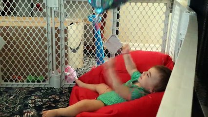 Adorable Baby Giggles At Balloon