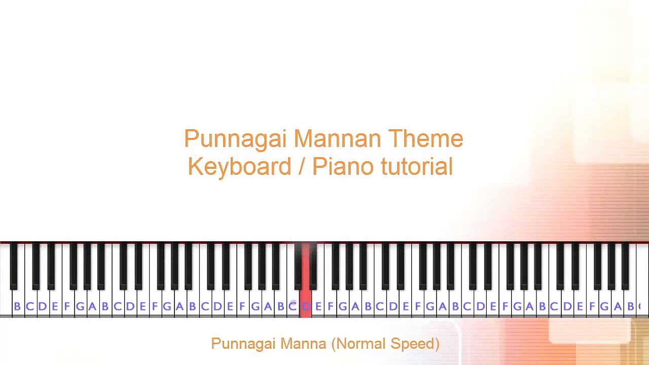 Punnagai mannan theme keyboard / piano tutorial