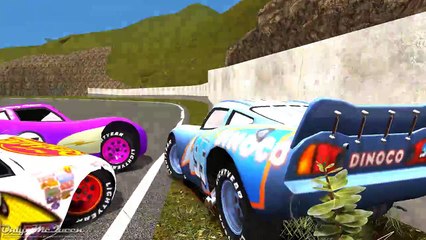 FUNNY DINOCO McQUEEN !! Mickey Mouse Spiderman and more with Nursery Rhymes Whells on the bus! FUN