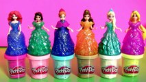 Play Doh Confetti using Glitter Glider Elsa Anna Disney Frozen MagiClip Snow Belle Magic Clip Dolls