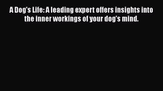Read A Dog's Life: A leading expert offers insights into the inner workings of your dog's mind.