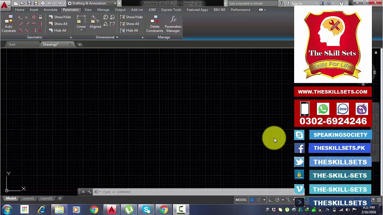 Workspace : AutoCAD urdu training | The Skill Sets